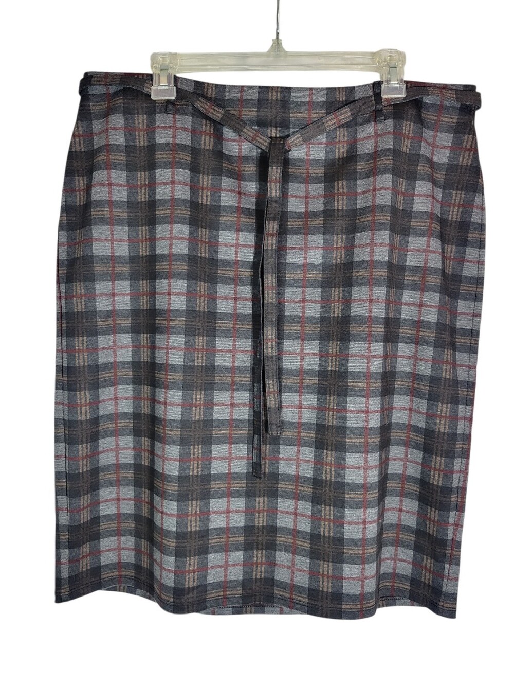 Carole Wren gray plaid pencil skirt Size XL